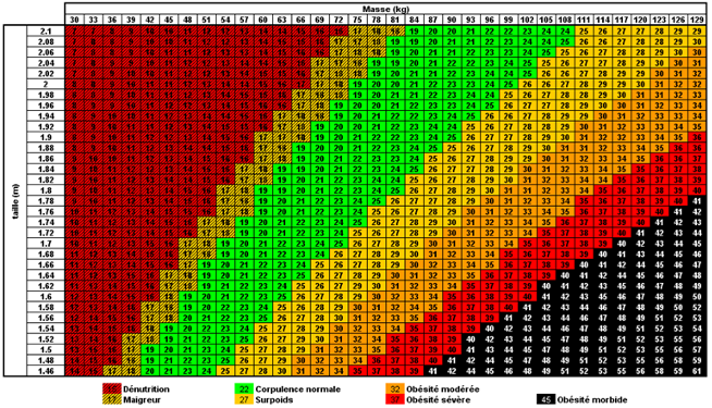 Répartition de l'IMC